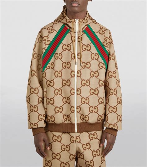 gucci gg print jacket mens|gucci shearling jacket for men.